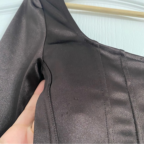 H&M | Dark brown fitted corset style dress - Picture 6 of 9